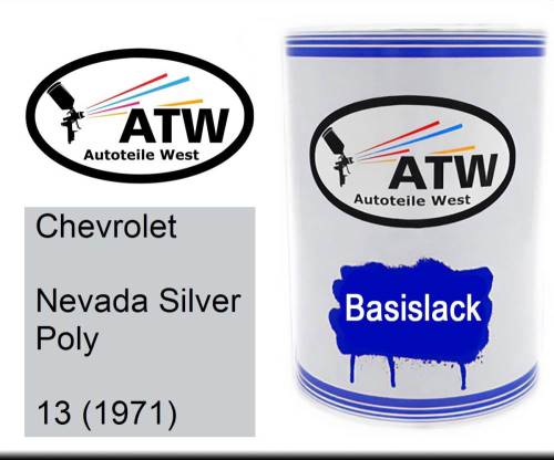 Chevrolet, Nevada Silver Poly, 13 (1971): 500ml Lackdose, von ATW Autoteile West.